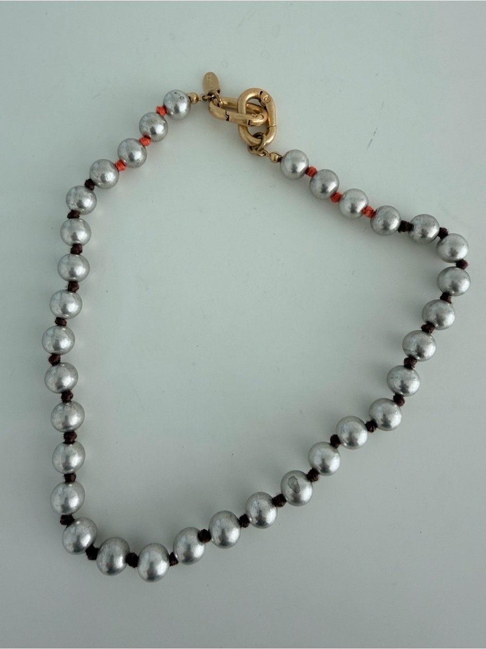 Clare V Silver beaded strand necklace